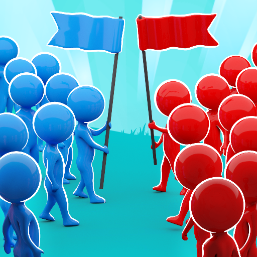 Siege game icon with red and blue teams facing each other